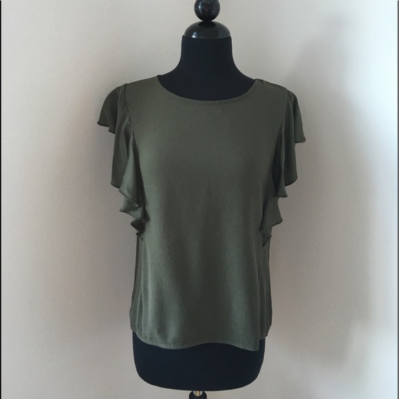 Tween, top ruffles in green S, made in Italy - Picture 3 of 5